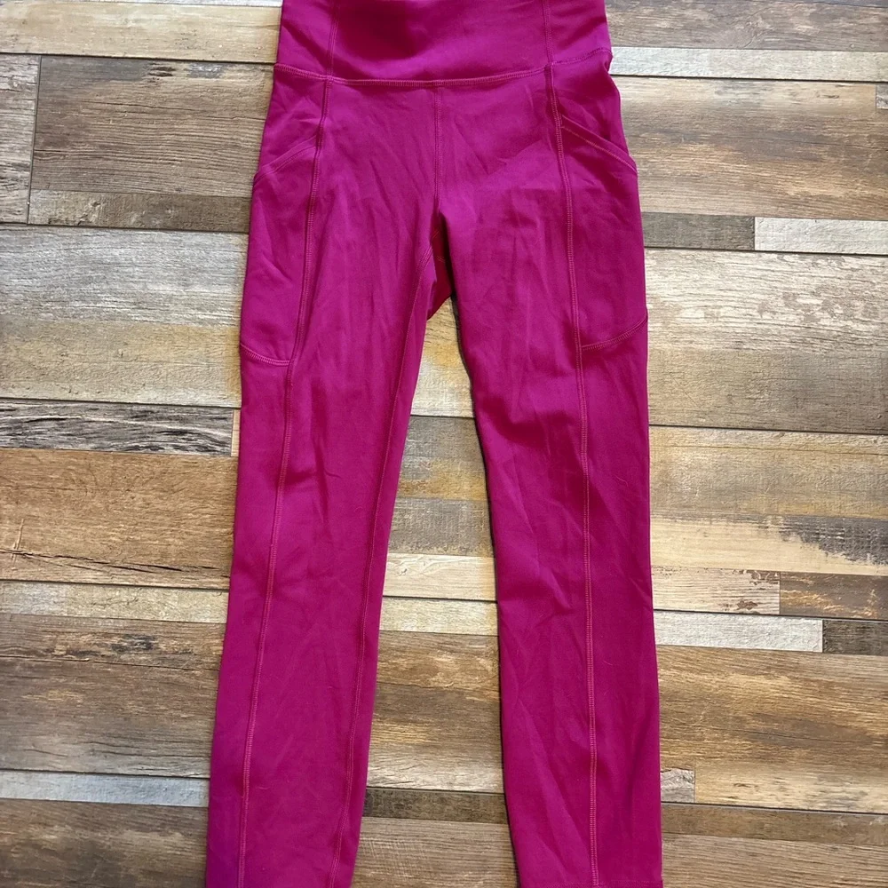 lululemon athletica Deep Pink High-Rise Leggings with Side Pockets